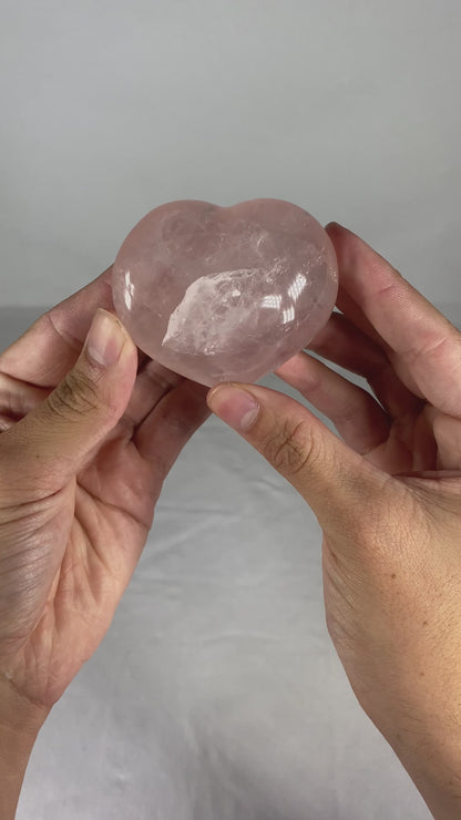 Madagascan Polished Rose Quartz Heart (B)