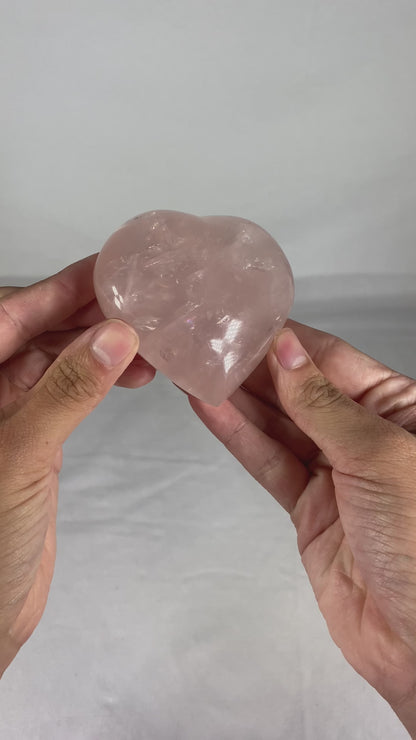 Madagascan Polished Rose Quartz Heart (D)