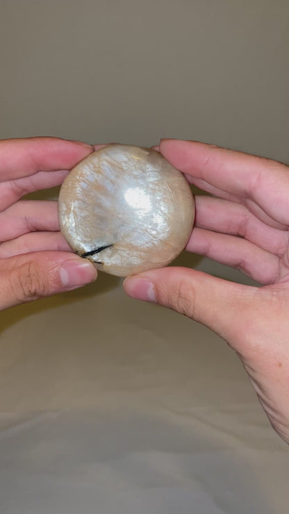 Madagascan Polished Sunstone Palm Stone (G)