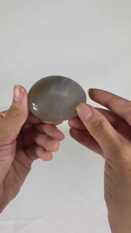 Madagascan Polished Orca Agate Palm Stone (E)