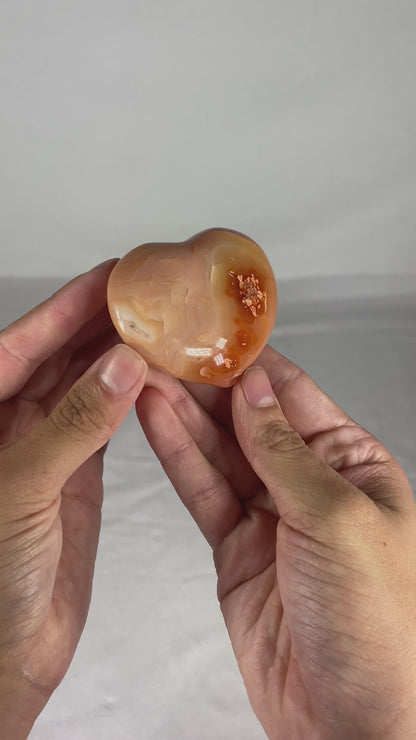 Madagascan Polished Carnelian Heart (C)