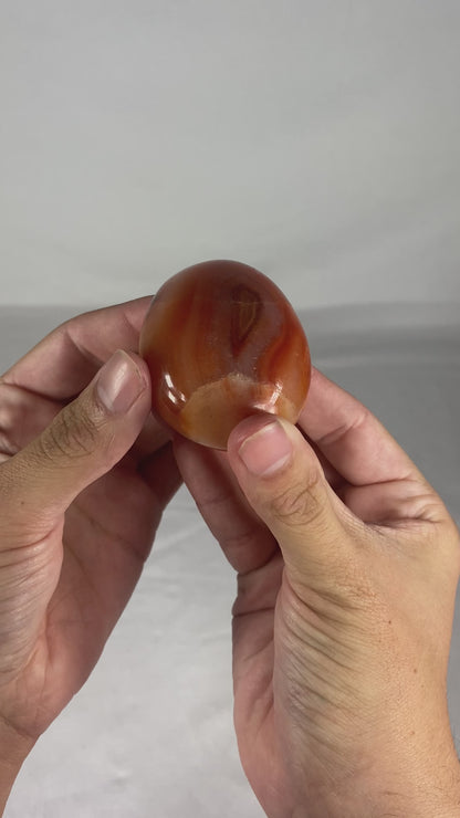 Madagascan Polished Carnelian Palm Stone (A)