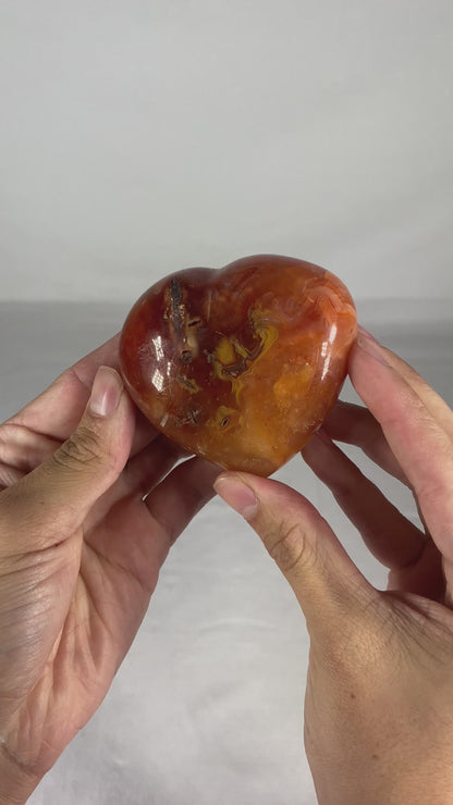 Madagascan Polished Carnelian Heart (A)